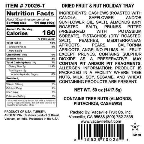 Fruit & Nut Burgundy Tin Tray 50 oz
