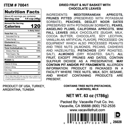 Premium Fruit, Nut & Chocolate Leaves 63 oz