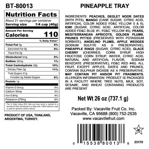 Dried Fruit Pineapple Bamboo Cutting Board 26 oz