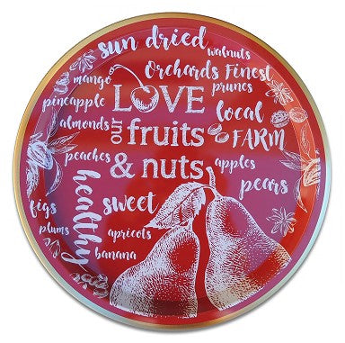 Fruit & Nut Burgundy Tin Tray 50 oz