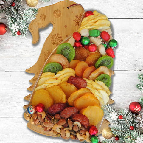 Gnome Bamboo Fruit & Nut Xmas Mix Tray 20 oz