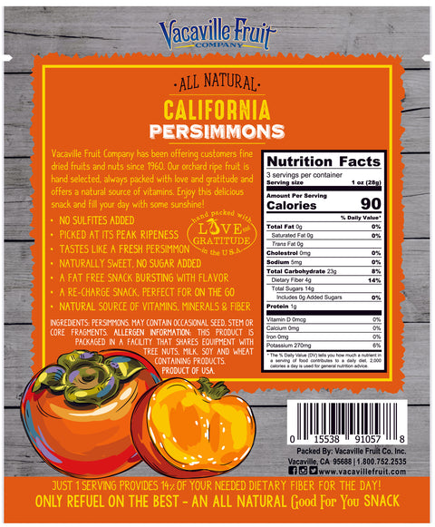 California Persimmons 3 OZ Bag