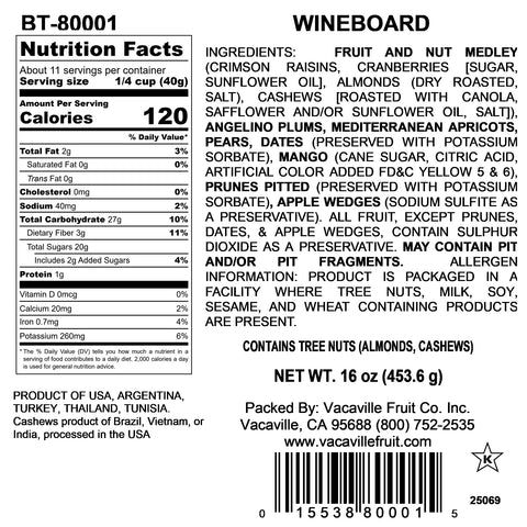 Dried Fruit & Nuts Wineboard 16 oz