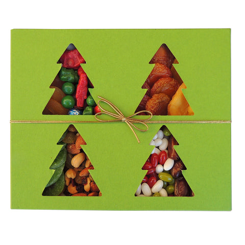 Holiday Gift Box with Dried Fruit, Fruit & Nut Medley Mix and Christmas Candies 22 oz