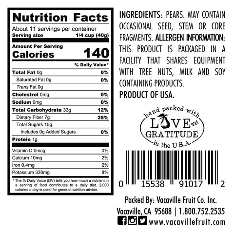 California Natural Pears 16 oz.