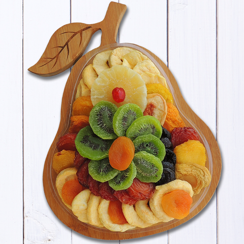 Dried Fruit Pear Bamboo Trivet Tray 21 oz