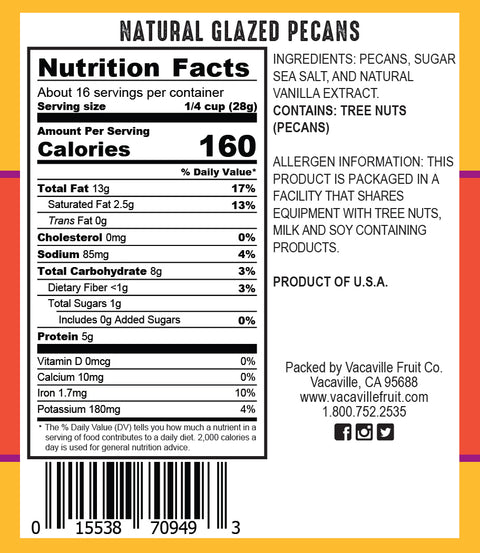 Natural Glazed Pecans 16 oz.