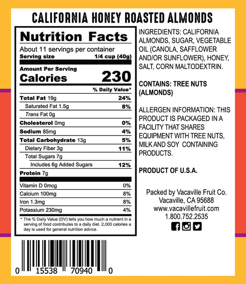 California Almonds Honey Roasted 16 oz.