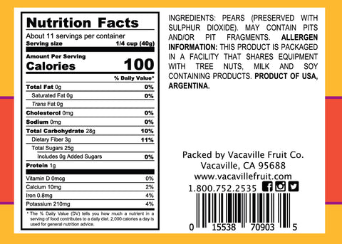 Fancy Dried Pears 16 oz.