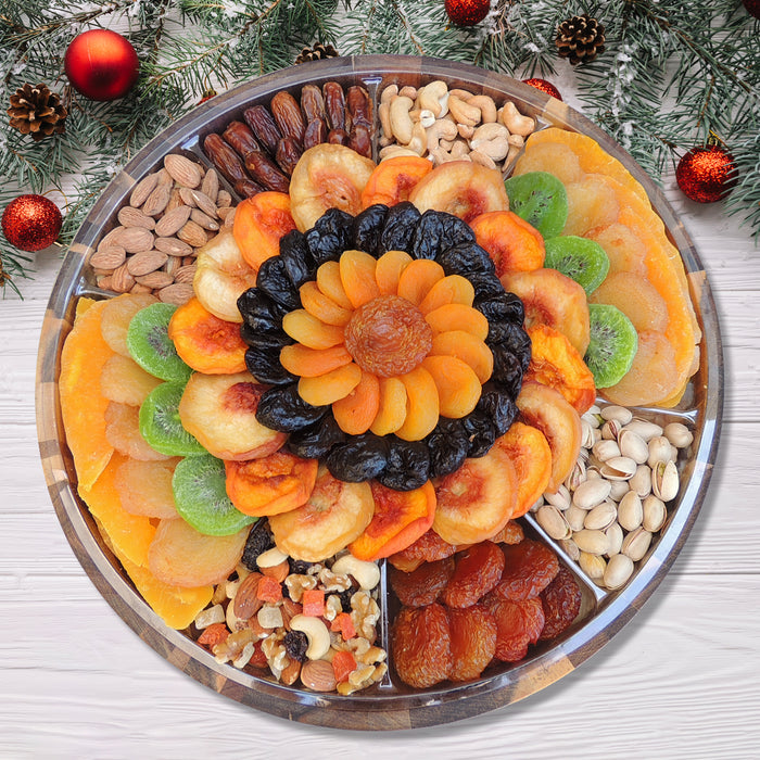 Premium Dried Fruit & Nut Grand Acacia Wood Tray 72 oz.