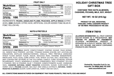 Holiday Gift Box with Dried Fruit, Nut Medley and Frosted Pretzels 18 oz