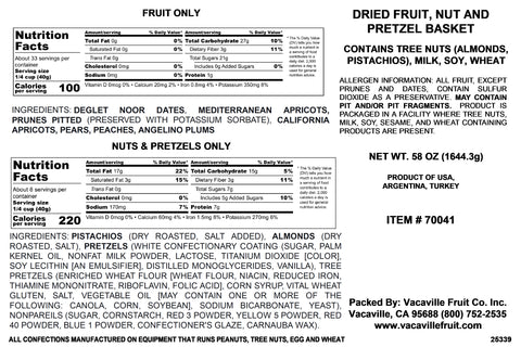 Premium Fruit, Nut & Frosted Pretzel Oval Wood Tray 58 oz