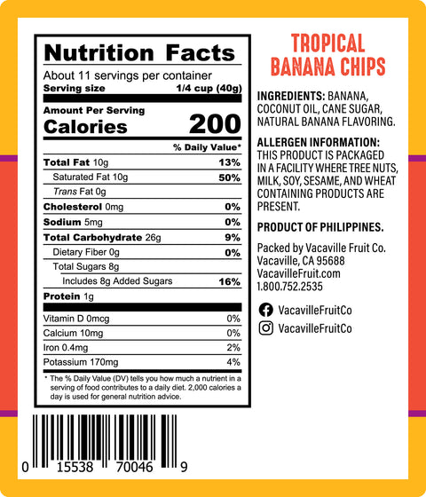 Banana Chips 16 oz.