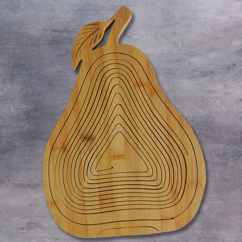 Dried Fruit Pear Bamboo Trivet Tray 21 oz