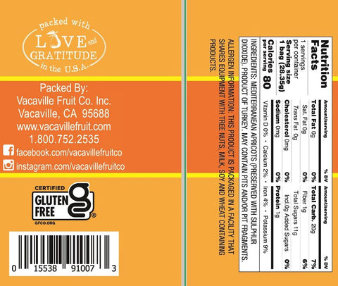 Mediterranean Apricot Snackins 30 PACK (1 oz each bag)