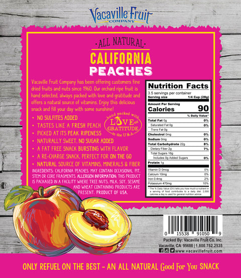 All Natural California Peaches 3.5 oz Bag