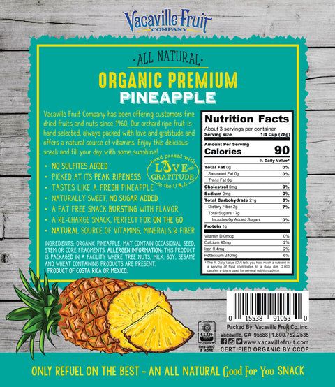All Natural Premium Dried Pineapple 3 oz Bag