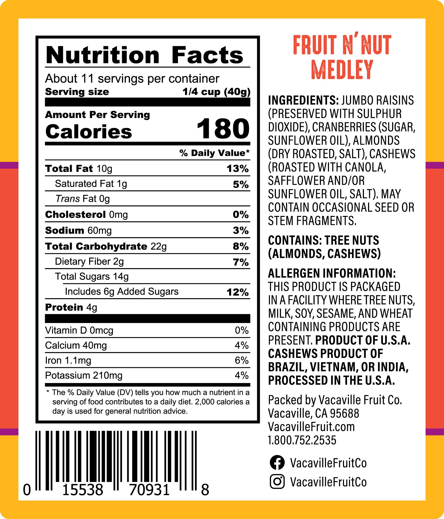 Fruit & Nut Medley 16 oz. – Vacaville Fruit Company Inc.