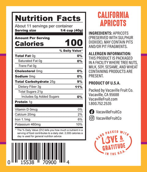 California Fancy Apricots 16 oz.