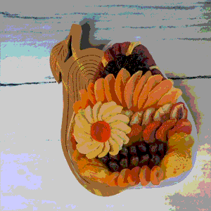 Premium Dried Fruit Pear Tray~Trivet~Fruit Bowl 44 oz