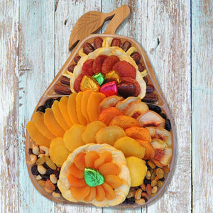 Dried Fruit, Nuts and Chocolate Pear Shaped Tray, Trivet, Fruit Bowl 42 oz