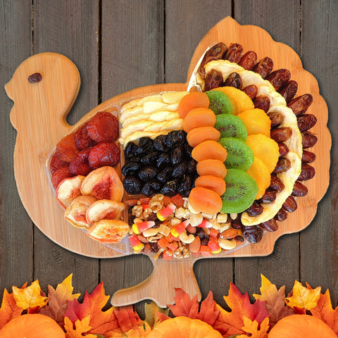Dried Fruit, Nut & Candy Turkey Shaped Cutting Board 28 oz
