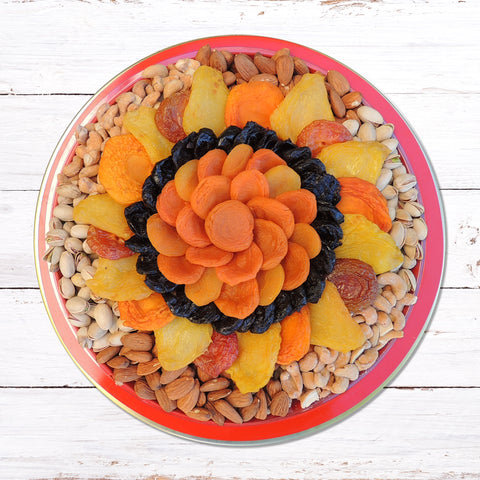 Fruit & Nut Red Tin Tray 50 oz