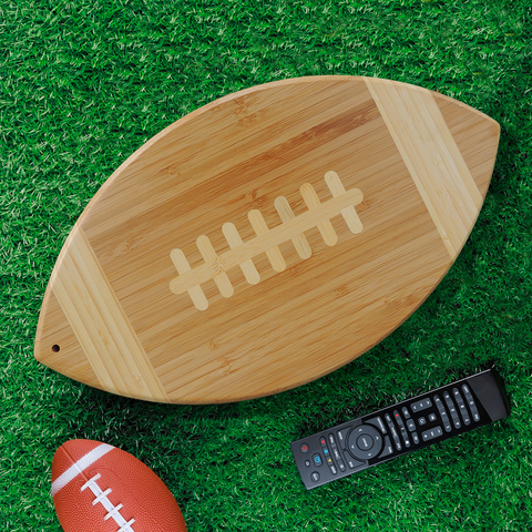 Dried Fruit & Nuts Football Bamboo Cutting Board 26 oz