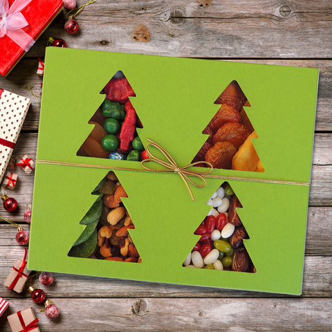 Holiday Gift Box with Dried Fruit, Fruit & Nut Medley Mix and Christmas Candies 22 oz