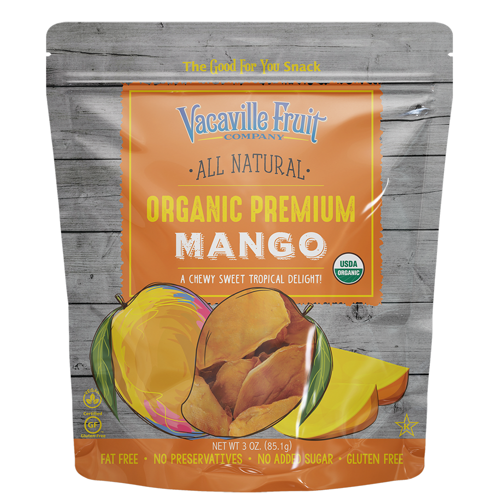 All Natural Organic Premium Dried Mango 3 oz Bag