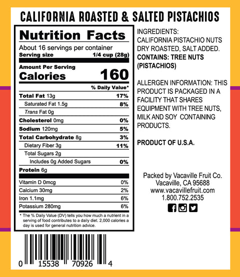 California Pistachios Roasted Salted 16 oz.